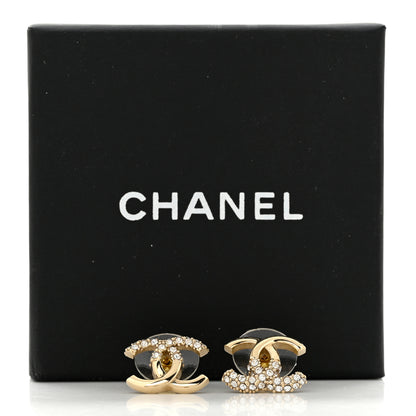 Chanel Crystal Metal CC Earrings Gold 5 of 5