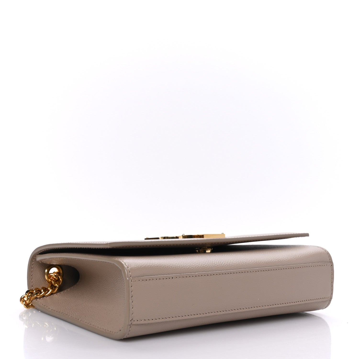 Saint Laurent Grain De Poudre Small Monogram Kate Satchel Dark Beige 4 of 8