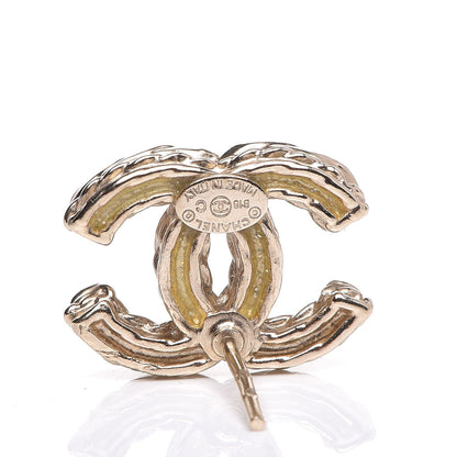 Chanel Crystal CC Earrings Light Gold 4 of 5