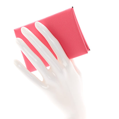 Hermes Epsom Calvi Duo Card Case Rose Azalee 2 of 8