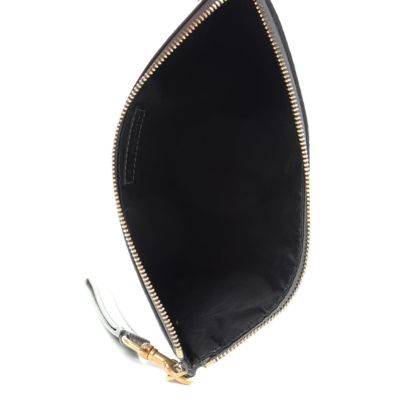 Metallic Grained Calfskin J'Adior Zip Pouch Gunmetal