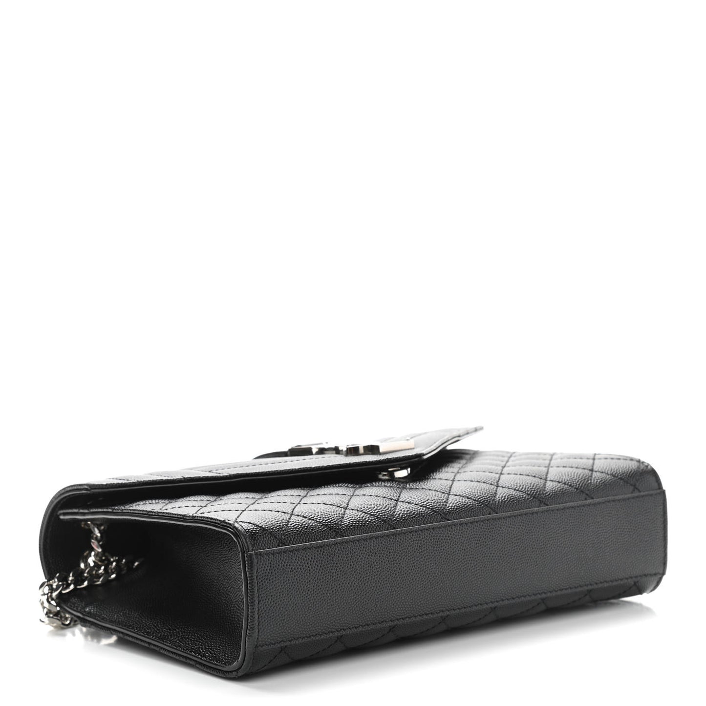 Grain De Poudre Textured Mixed Matelasse Triquilt Medium Monogram Satchel Black