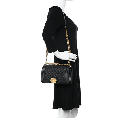 Chanel Caviar Quilted Medium Boy Flap Black 2 of 10