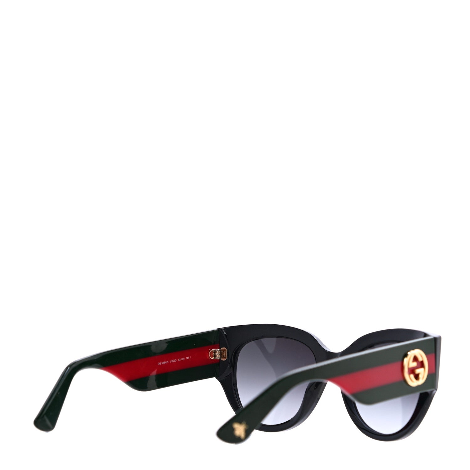 Gucci Acetate Oversized Rectangle Frame Web Sunglasses GG3864/S Black 3 of 7