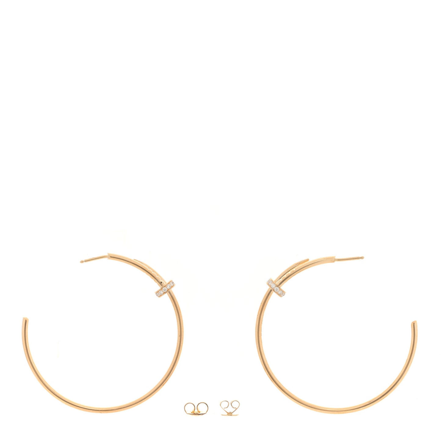 18K Yellow Gold Diamond Juste Un Clou Hoop Earrings