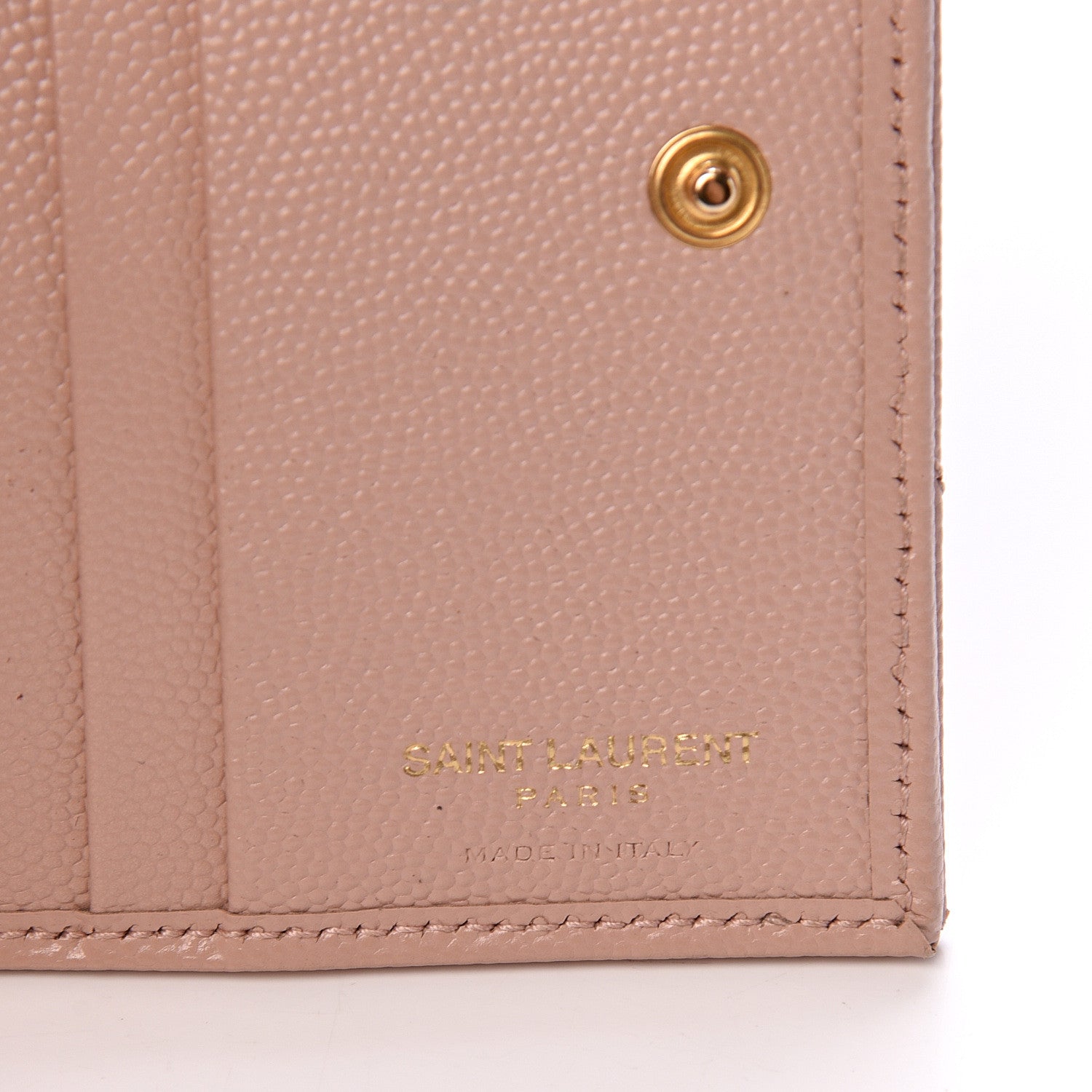 Saint Laurent Grain De Poudre Matelasse Chevron Monogram Compact Wallet Pink 5 of 9
