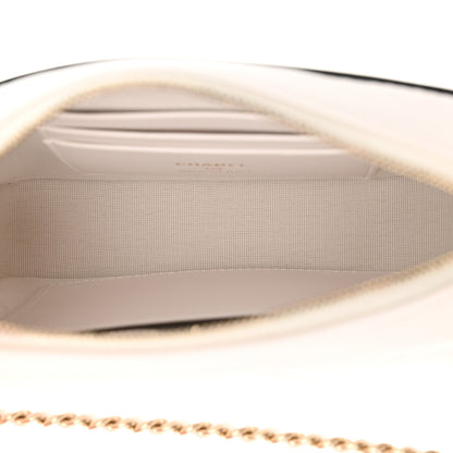 Chanel Lambskin Quilted Small Camera Case White Black 5 of 11