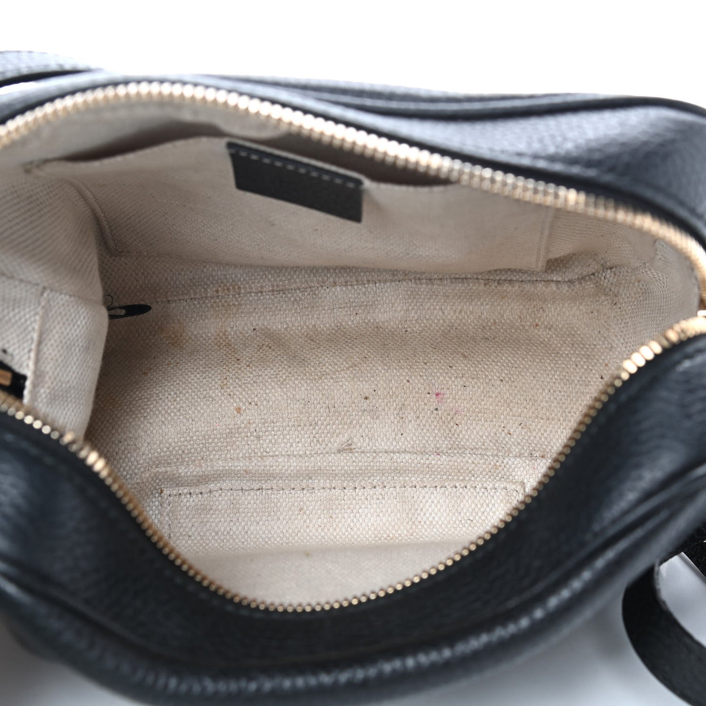 Pebbled Calfskin Small Soho Disco Bag Black
