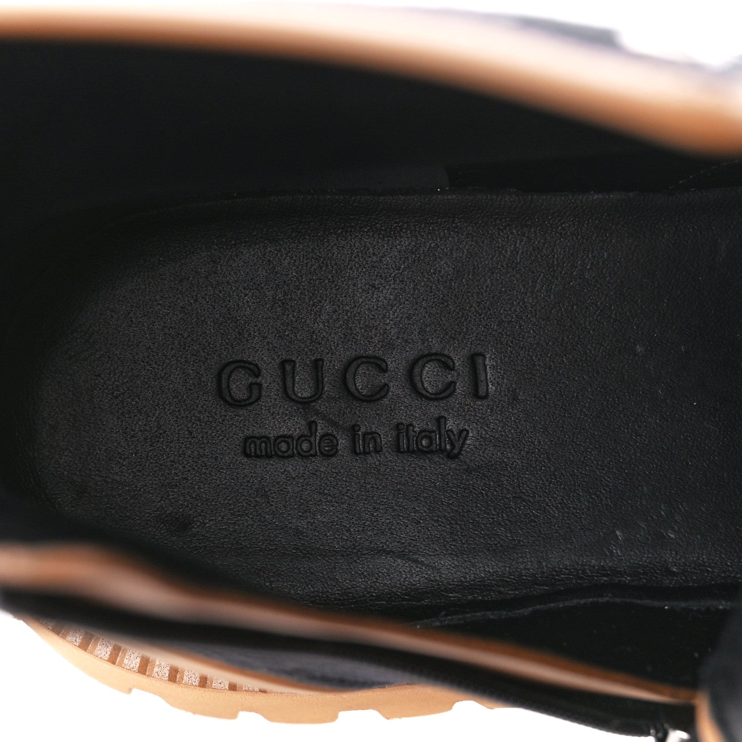 Gucci Monogram Miro Soft Calfskin Mens Lace Up Combat Boots 9 Black Koi Beige 8 of 12