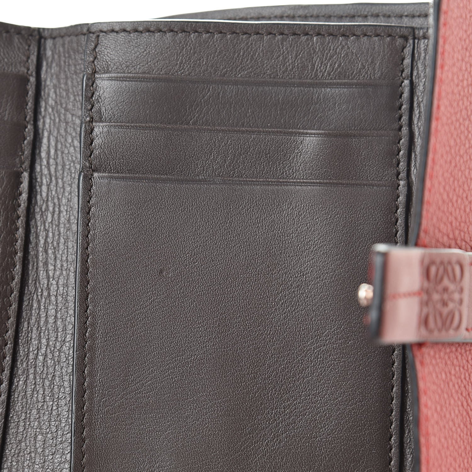 Loewe Grained Calfskin Compact Zip Wallet Burnt Red 8 of 9