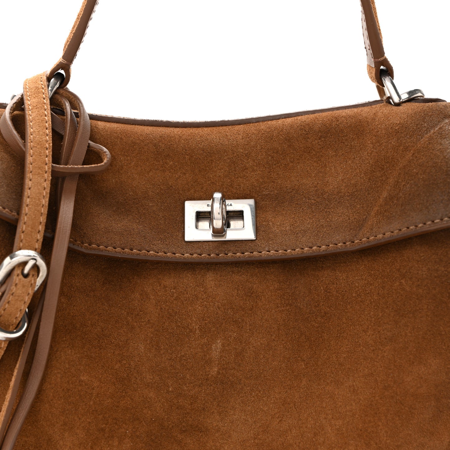 Waxed Suede Mini Rodeo Top Handle Handbag Camel