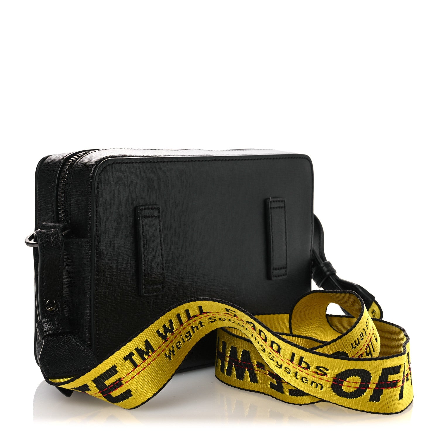 Off-White Saffiano Striped Mini Diag Bag Black White 3 of 11
