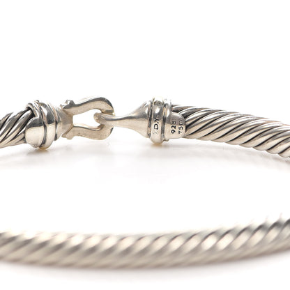 David Yurman Sterling Silver 18K Yellow Gold 5mm Cable Classic Buckle Bracelet 4 of 4