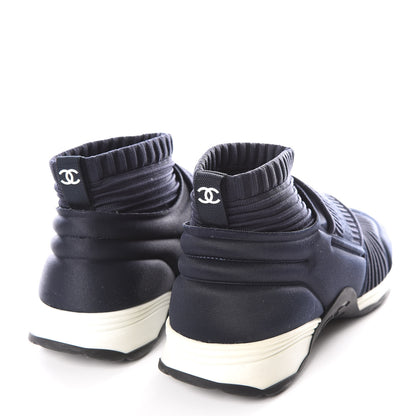 Chanel Stretch Fabric CC Sneakers 39 Blue 4 of 8