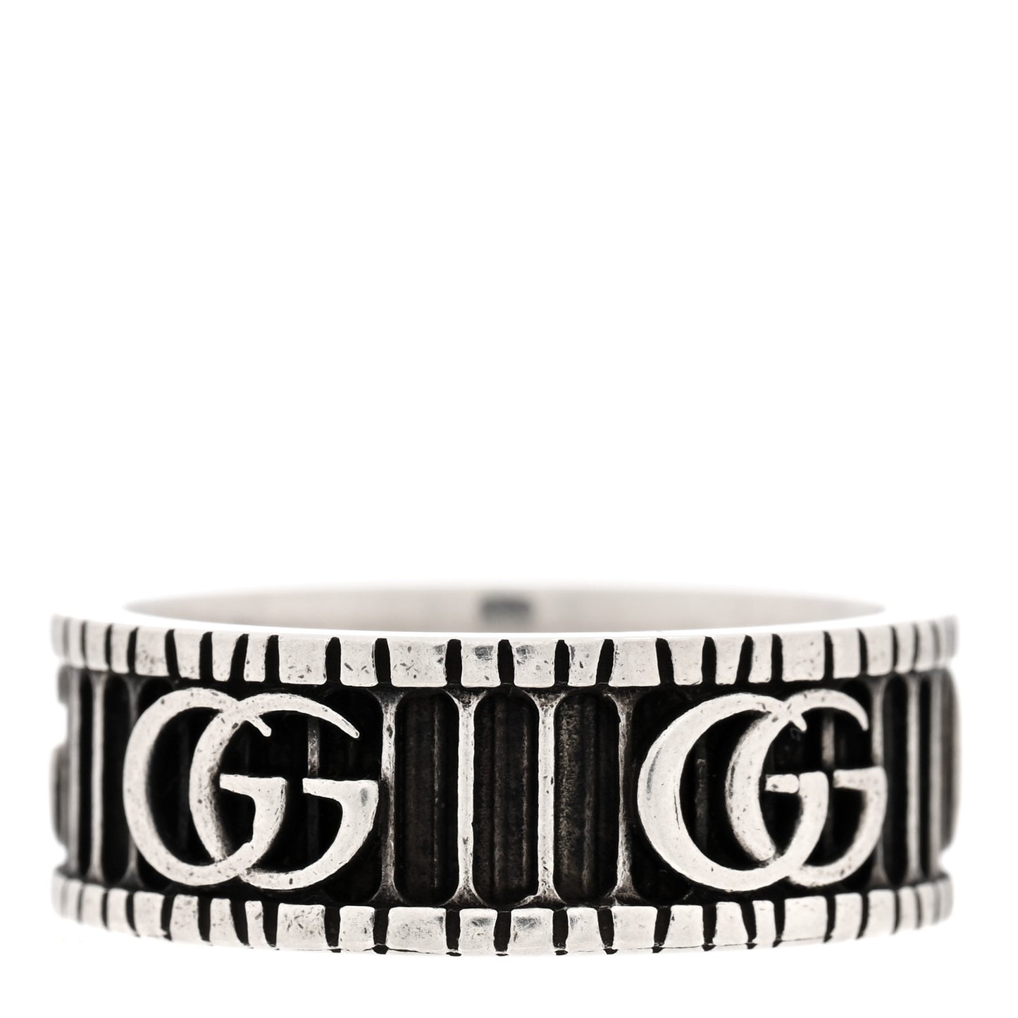 Sterling Silver Double G Band Ring 58 8.25