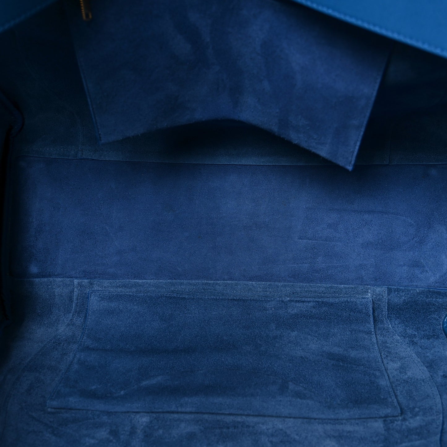 Supple Shiny Lambskin Smiling Medium New Luggage Oxide Blue