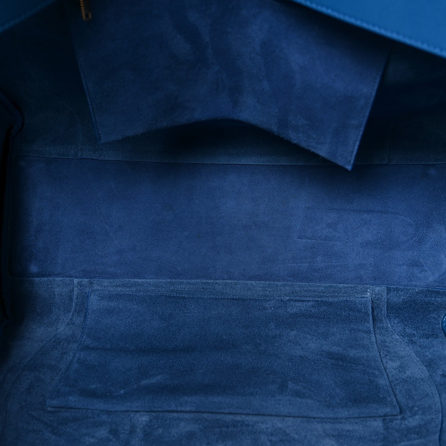 Celine Supple Shiny Lambskin Smiling Medium New Luggage Oxide Blue 4 of 8