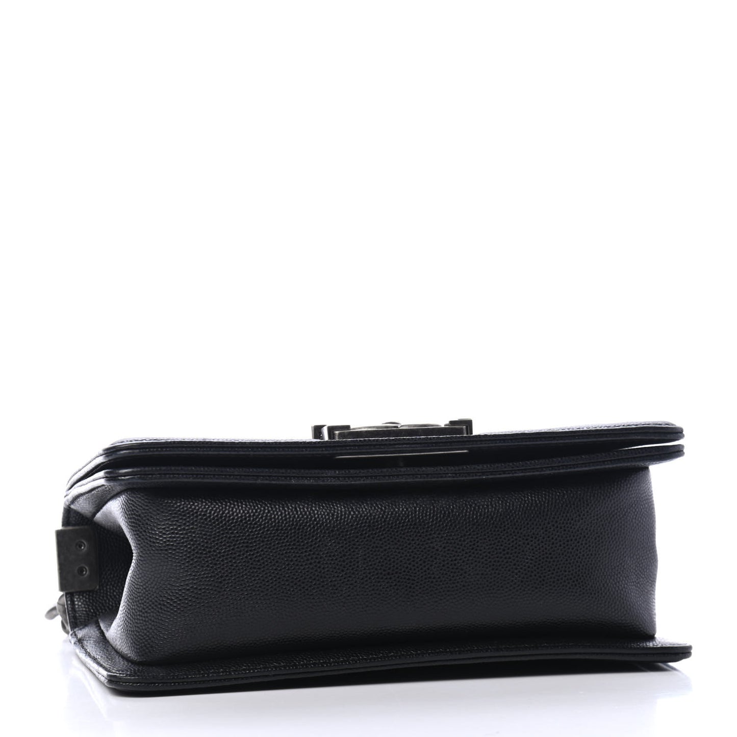Caviar Chevron Quilted Small Boy Flap Black