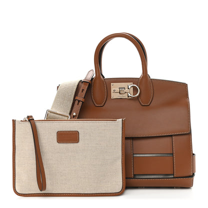 Salvatore Ferragamo Calfskin The Studio Cage Bag Sella 1 of 11