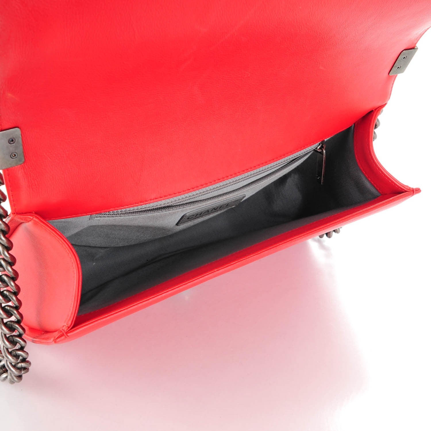 Chanel Calfskin Stitched New Medium Boy Flap Red 5 of 7