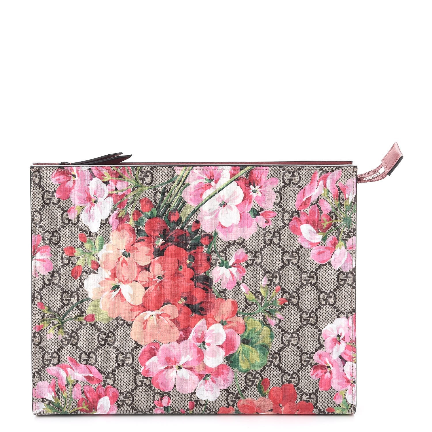 Gucci GG Supreme Monogram Blooms Large Cosmetic Case Beige Multicolor Dry Rose 1 of 8