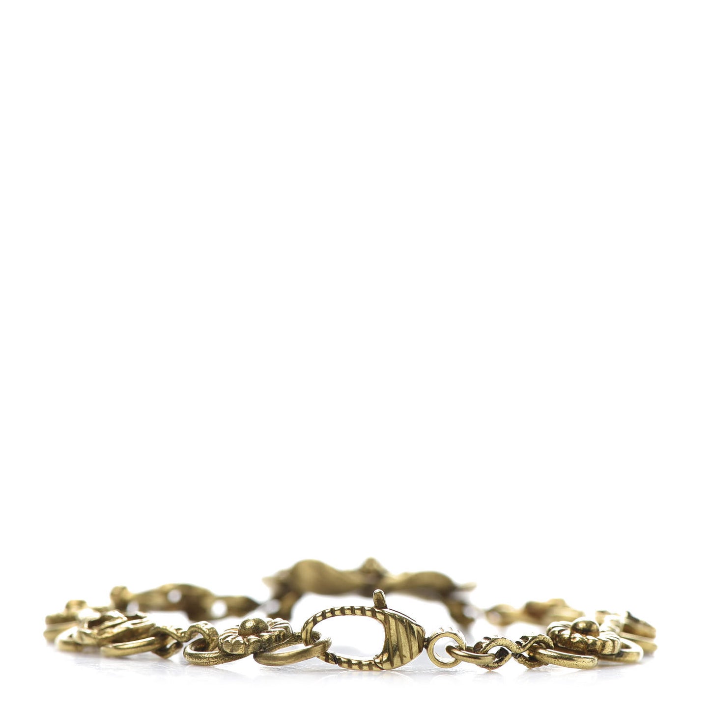 Metal Floral Detail Bracelet Aged Gold