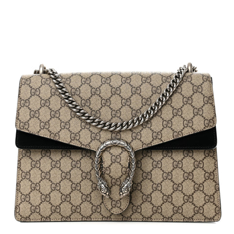 GG Supreme Monogram Medium Dionysus Shoulder Bag Black