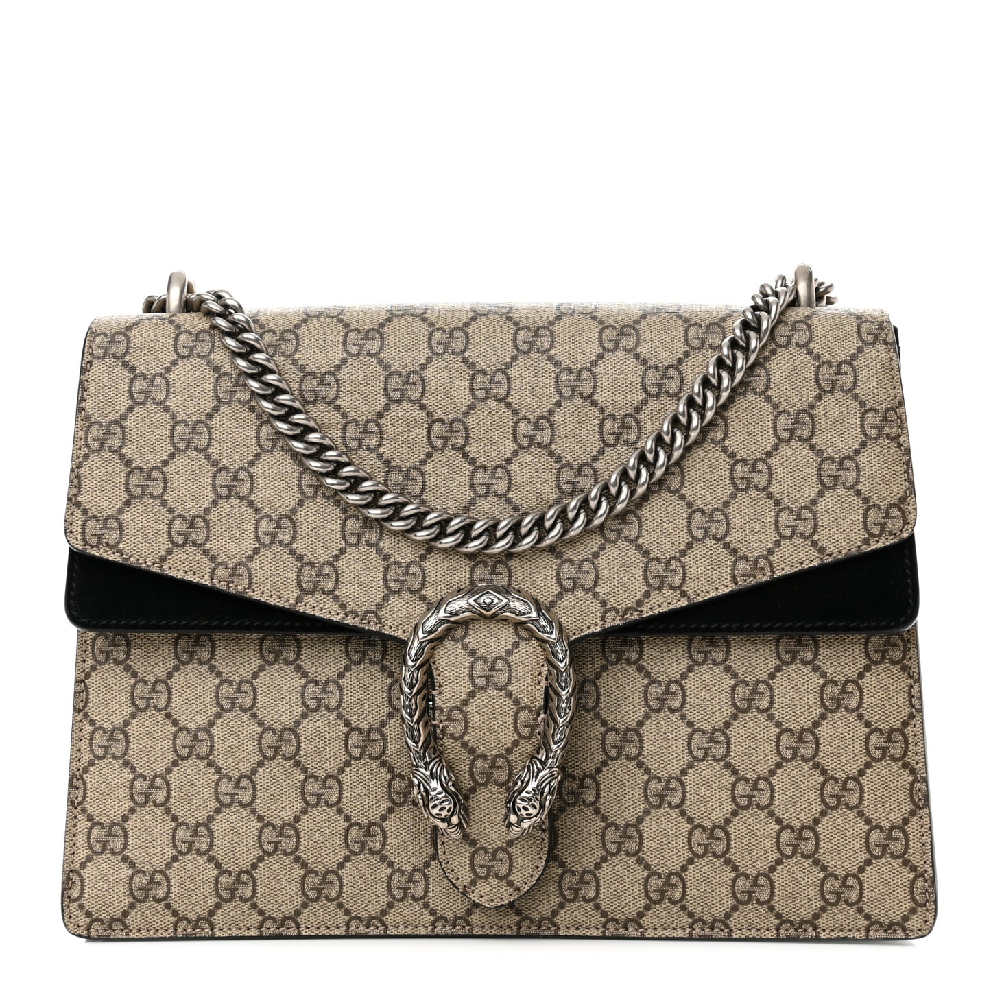 GG Supreme Monogram Medium Dionysus Shoulder Bag Black