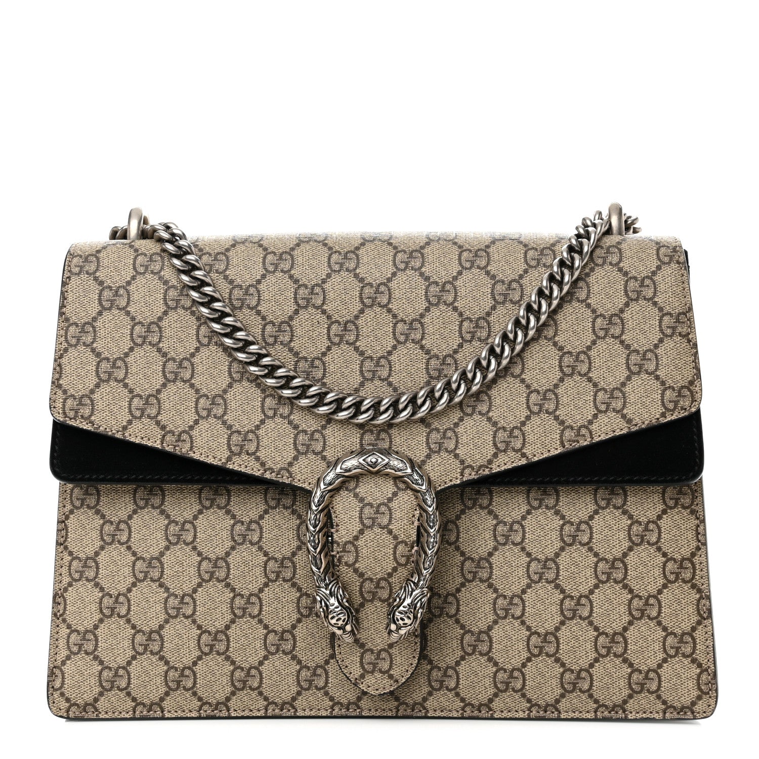 Gucci GG Supreme Monogram Medium Dionysus Shoulder Bag Black 1 of 16
