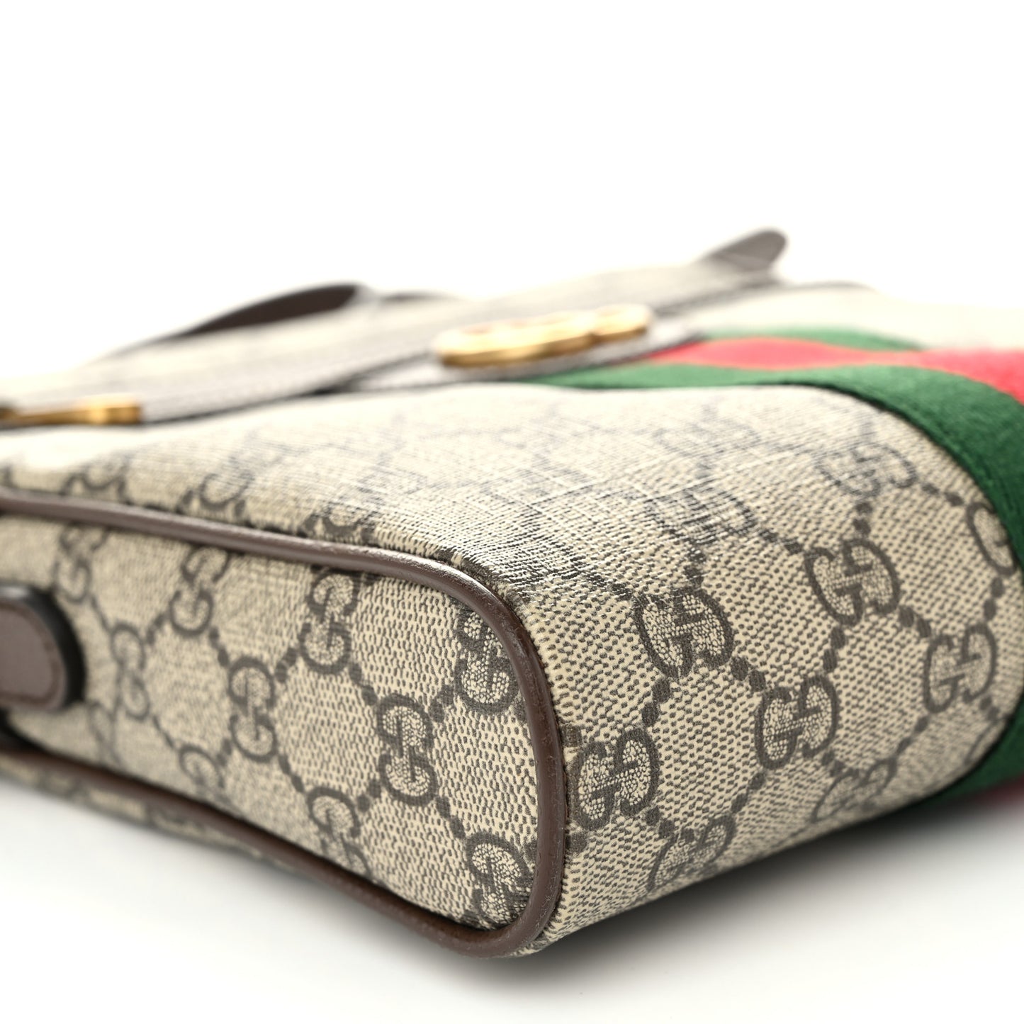 GG Supreme Monogram Web Small Ophidia Messenger Bag Brown