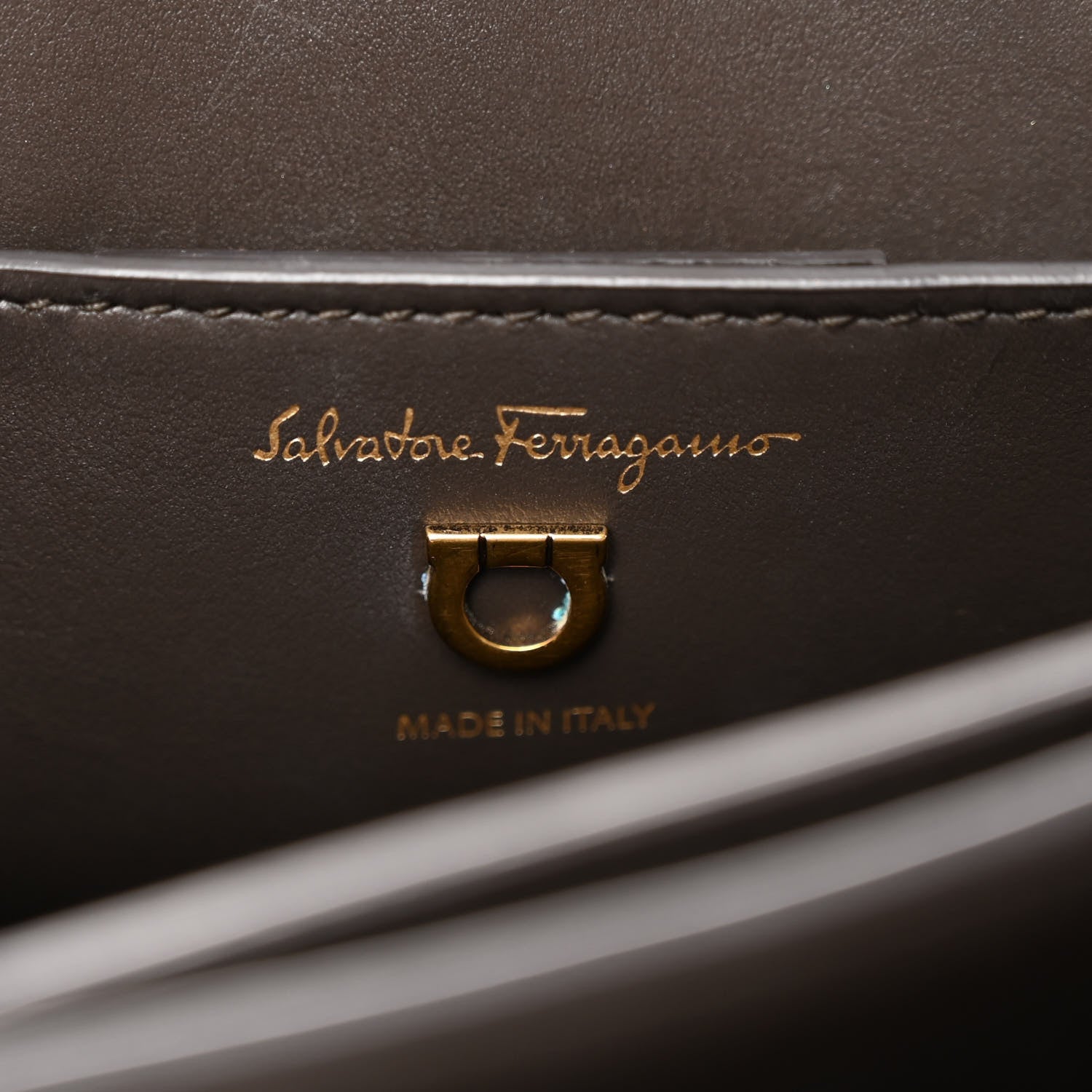 Salvatore Ferragamo Calfskin Medium Margot Top Handle Satchel Flannel 6 of 9