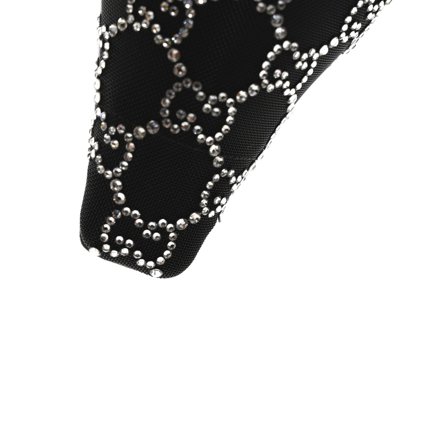 Tela Retino Kid Scamosciato Crystal GG Monogram Square Demi Ballet Flats 37 Black