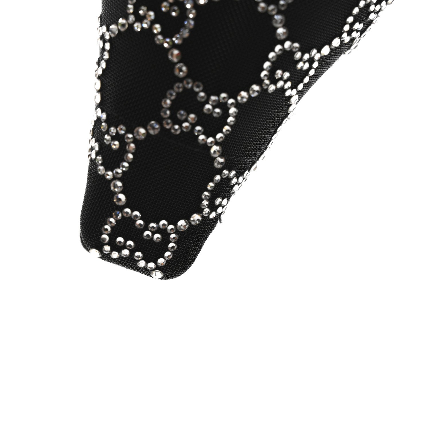 Gucci Tela Retino Kid Scamosciato Crystal GG Monogram Square Demi Ballet Flats 37 Black 11 of 11