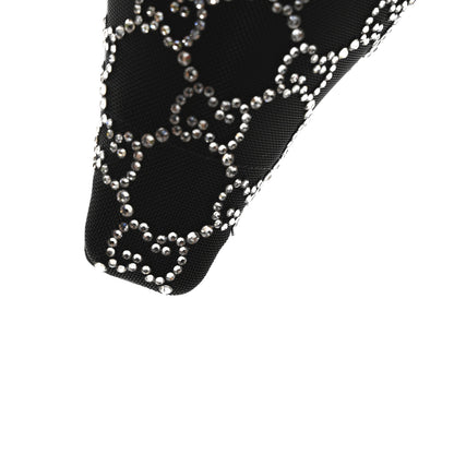 Gucci Tela Retino Kid Scamosciato Crystal GG Monogram Square Demi Ballet Flats 37 Black 11 of 11