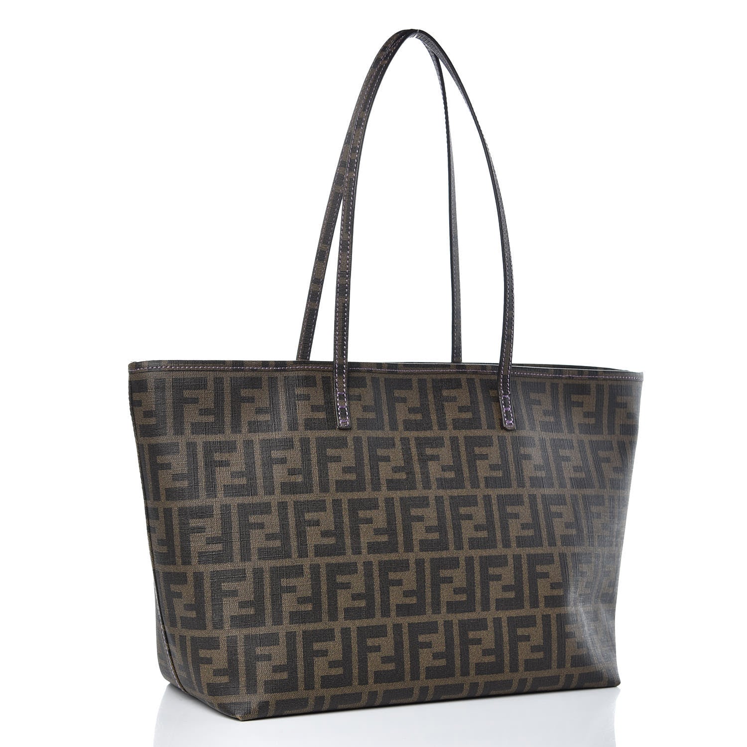 Fendi Zucca Spalmati Small Roll Tote Tobacco Viola 3 of 9