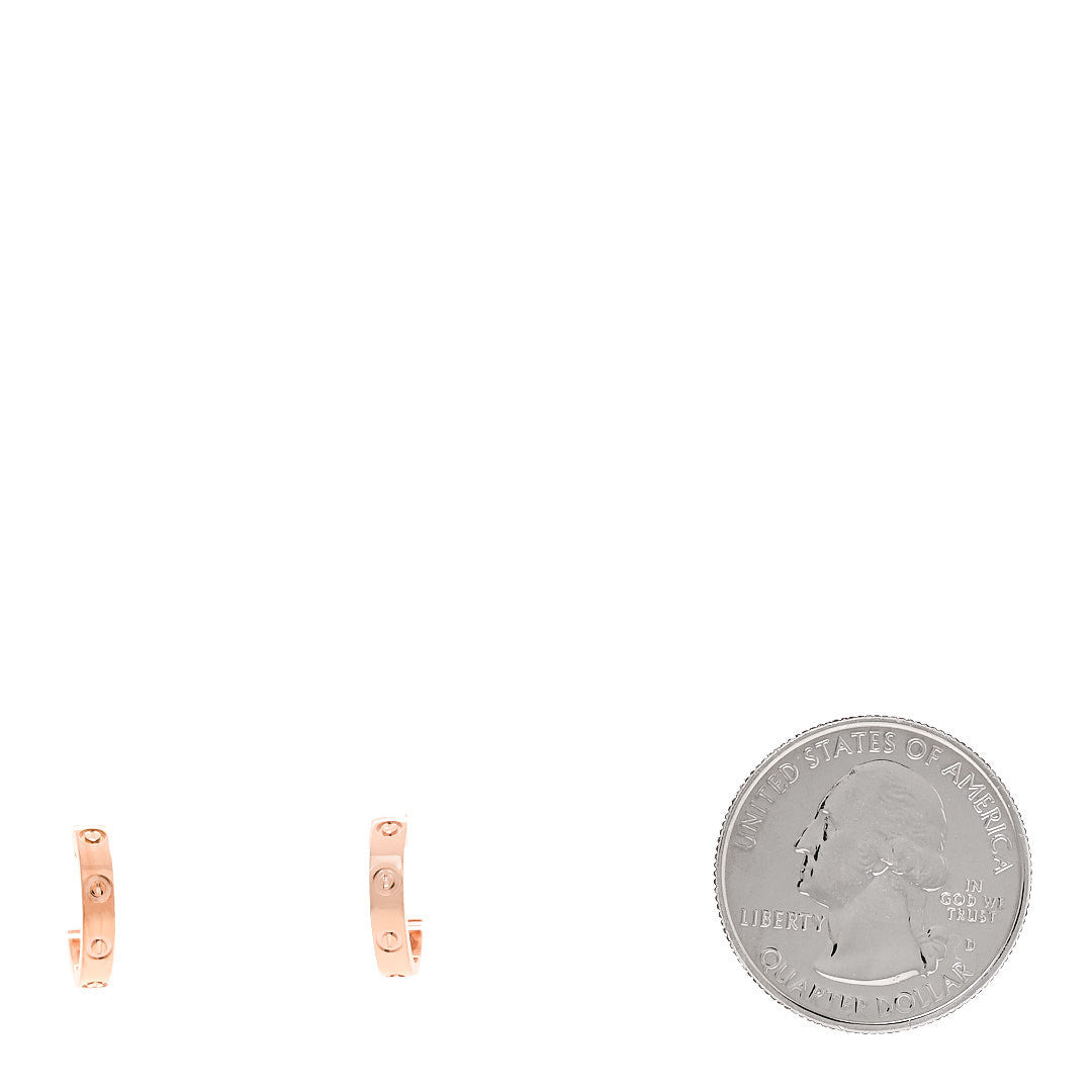 Cartier 18K Pink Gold Small LOVE Hoop Earrings 2 of 5