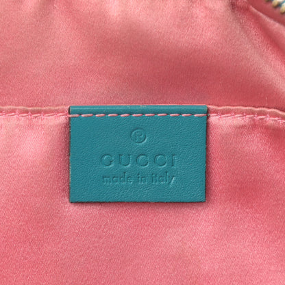 Gucci Velvet Matelasse Small GG Marmont Chain Shoulder Bag Pavone Cyan 6 of 12