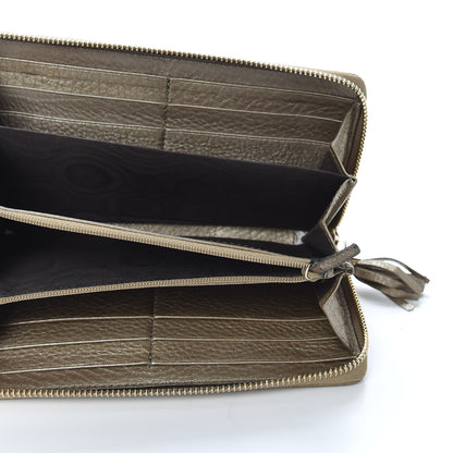 Gucci Metallic Pebbled Calfskin Soho Zip Around Wallet Golden Beige 5 of 8