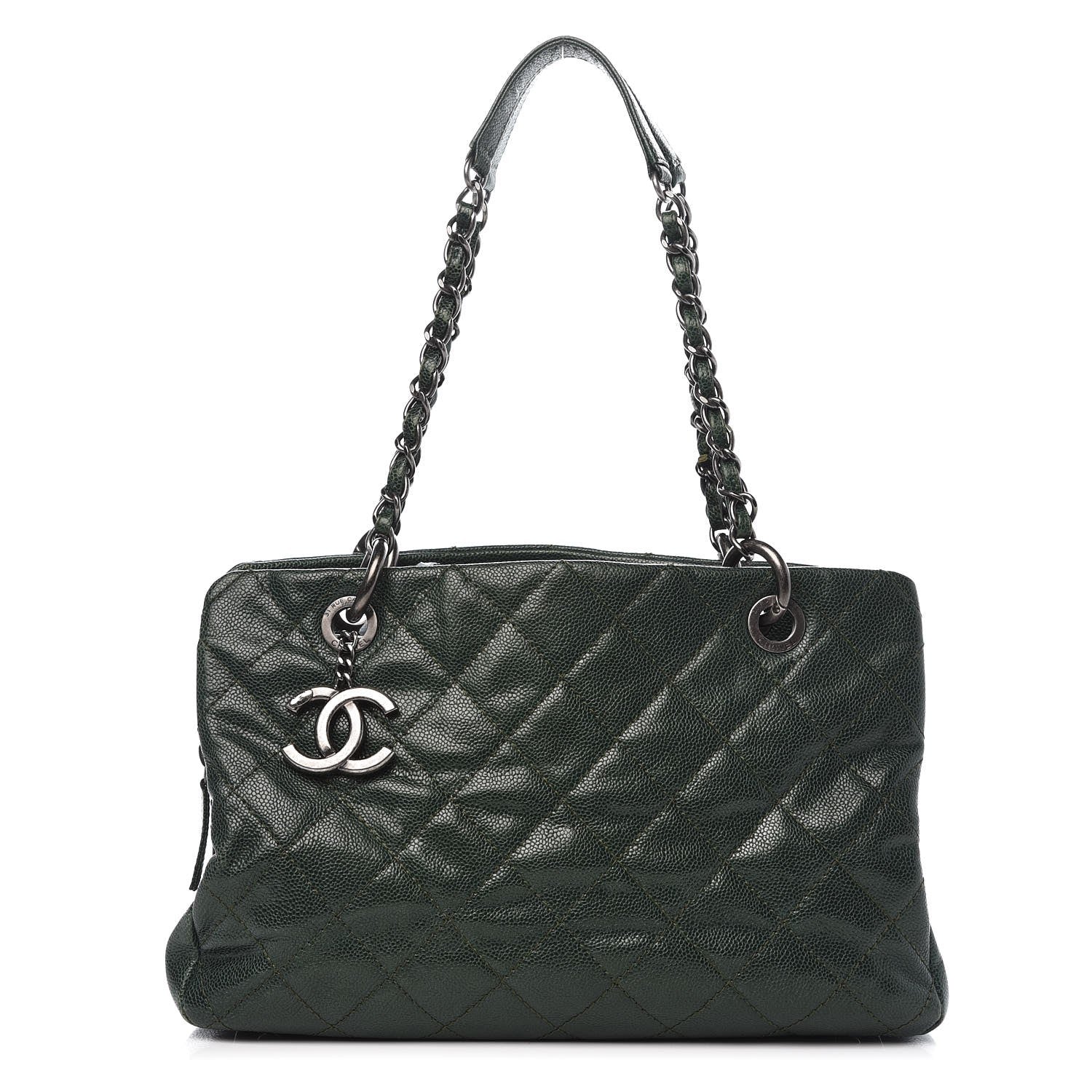 Chanel Caviar Chic Shopping Tote Dark Green 1 of 11