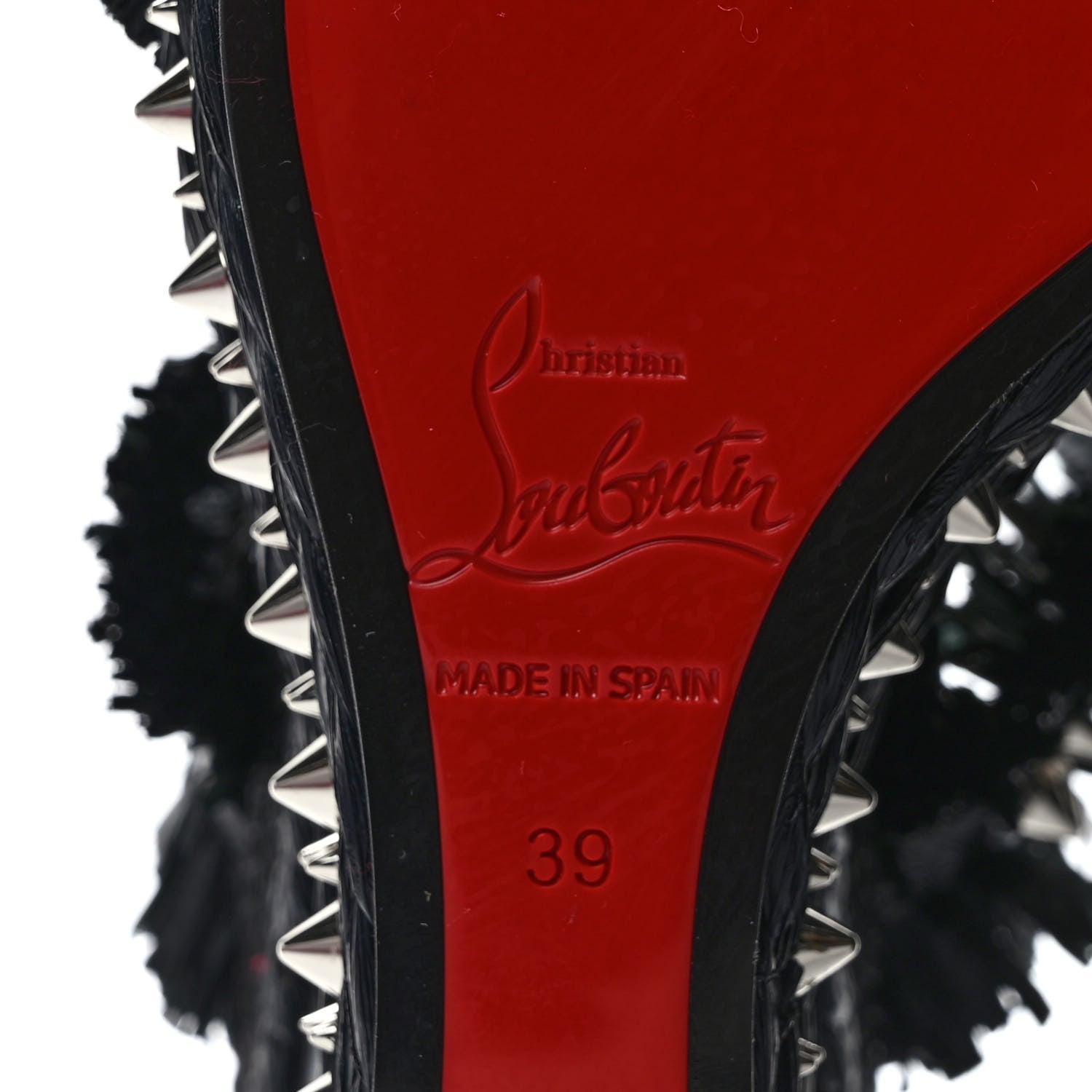 Christian Louboutin Voltinoudou 110mm Tie Cruise Raffia Spike Wedge 39 Black 6 of 7