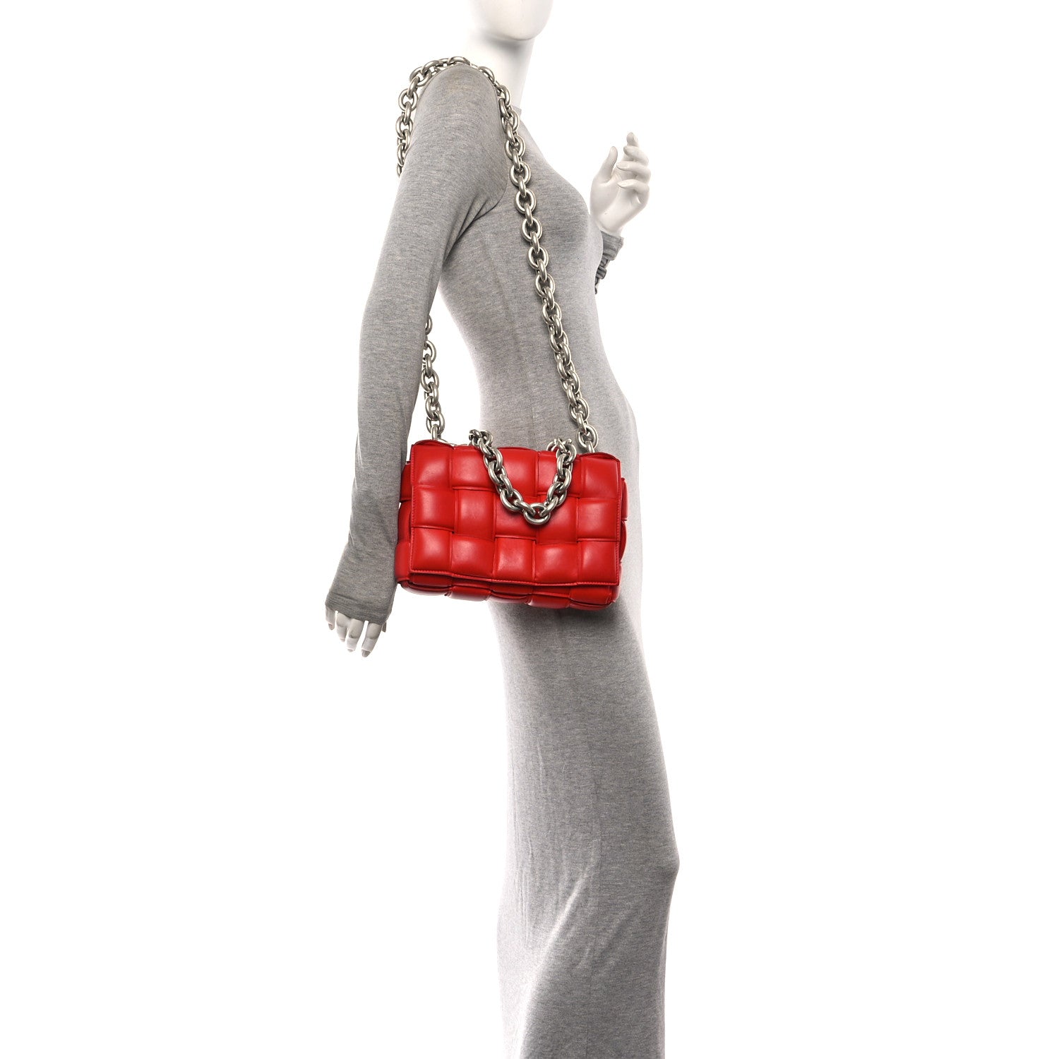 Bottega Veneta Lambskin Maxi Intreccio Padded Chain Cassette Crossbody Bag Nail Polish 2 of 9