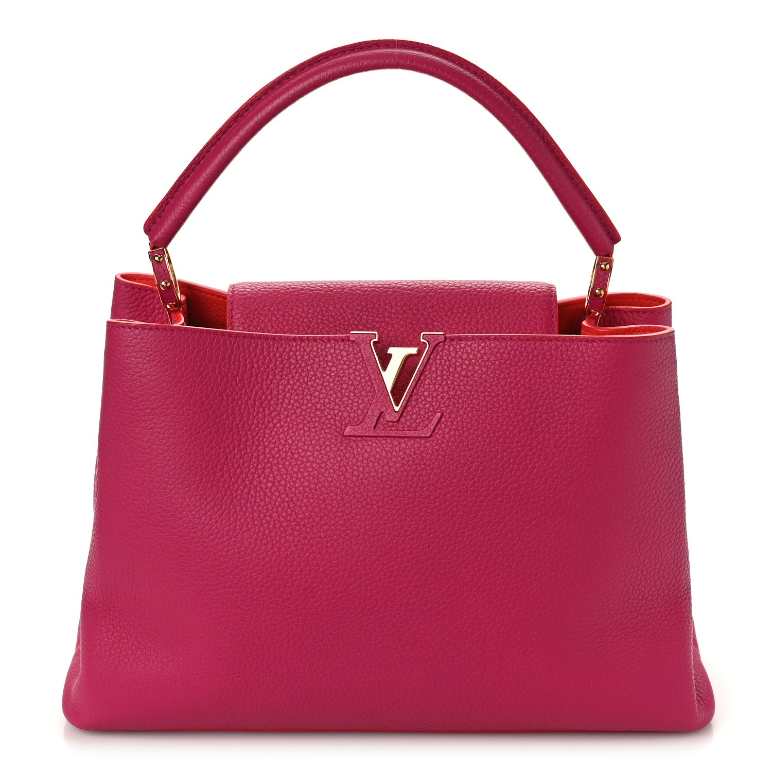 Louis Vuitton Taurillon Capucines MM Hibiscus Flamingo 1 of 9