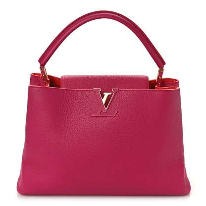 Louis Vuitton Taurillon Capucines MM Hibiscus Flamingo 1 of 9