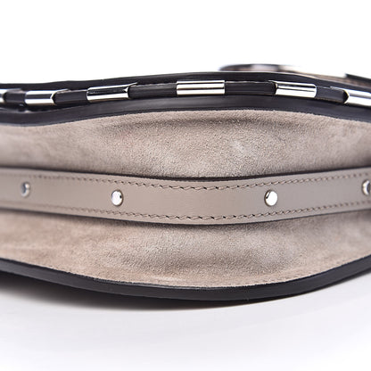 Chloe Calfskin Suede Python Print Small Nile Bracelet Bag Motty Grey 10 of 11