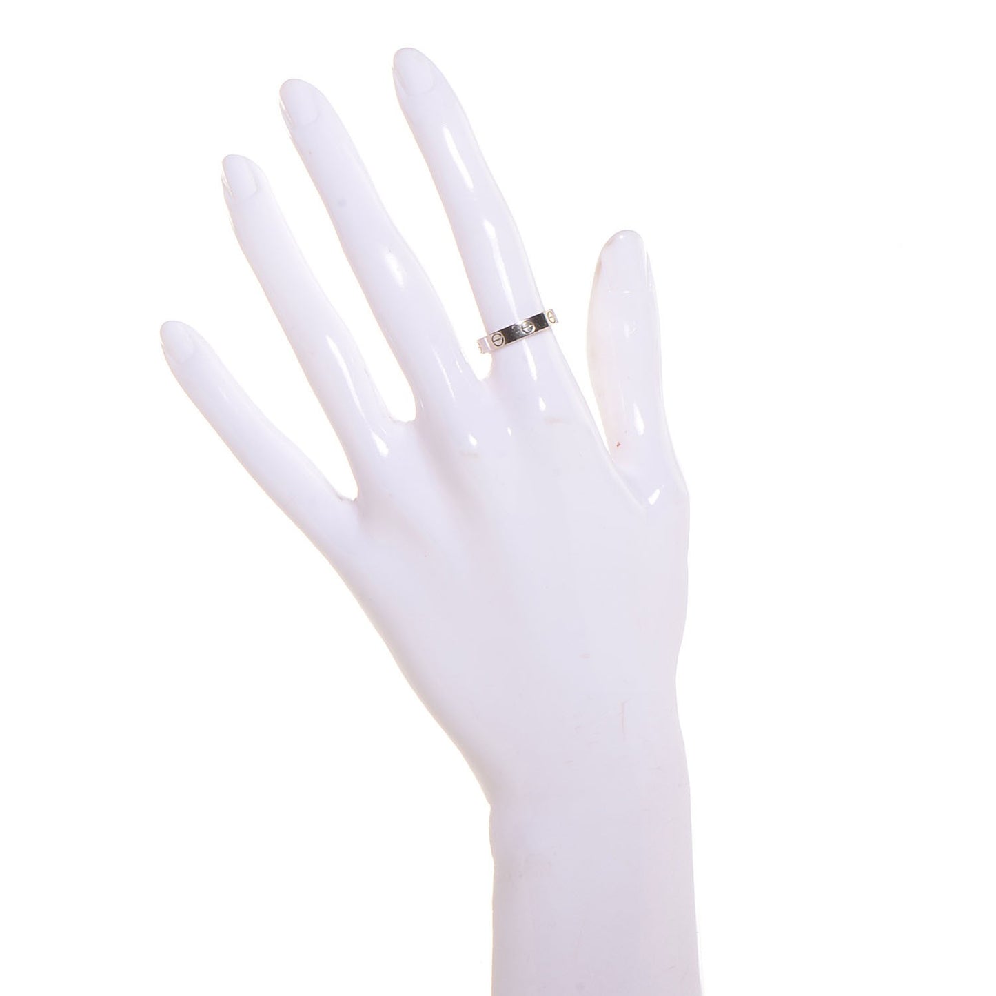 18K White Gold 4mm LOVE Wedding Band Ring 51 5.75