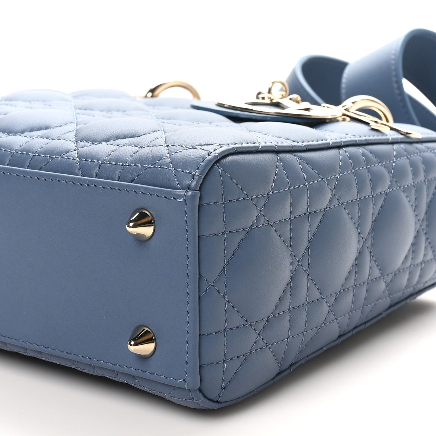 Lambskin Cannage Small My ABCDior Lady Dior Denim Blue