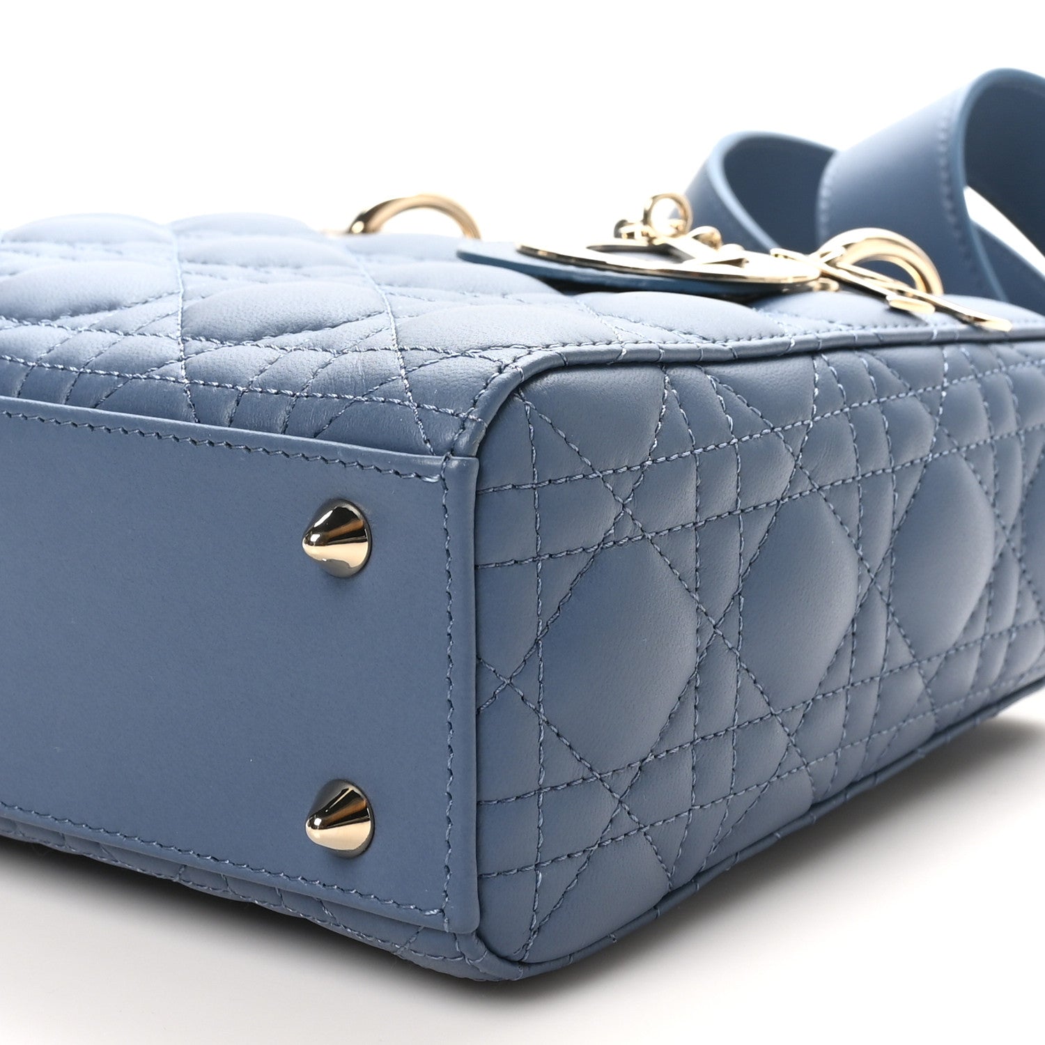 Christian Dior Lambskin Cannage Small My ABCDior Lady Dior Denim Blue 11 of 11