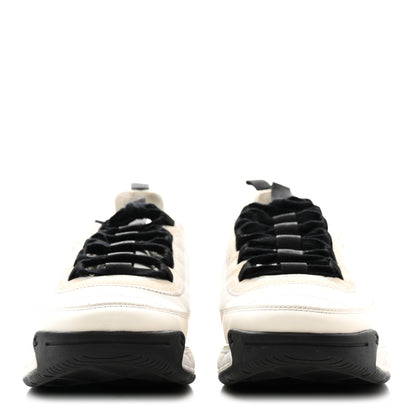 Chanel Velvet Calfskin Mixed Fibers CC Sneakers 41.5 Ivory Black 2 of 9