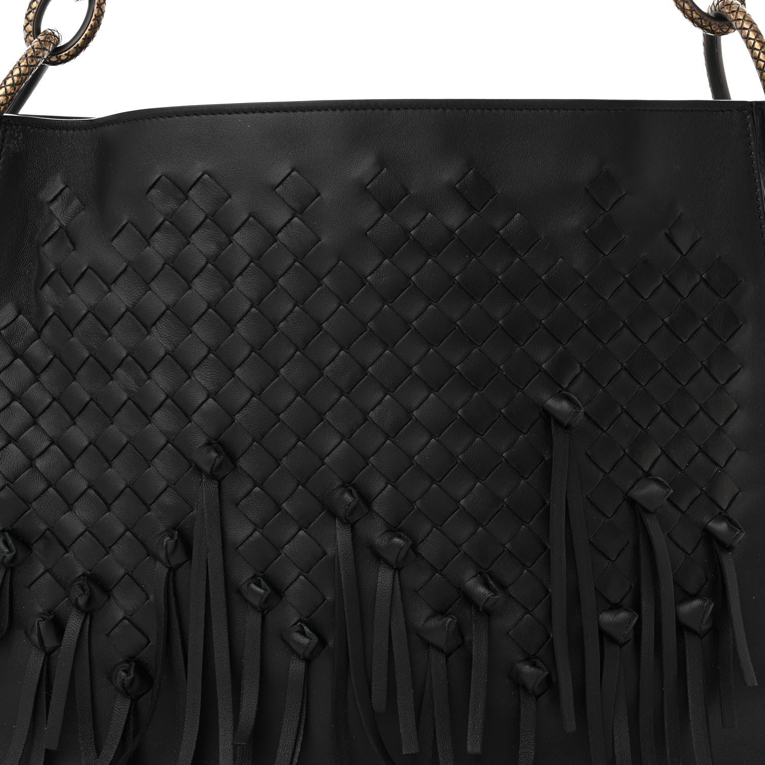 Bottega Veneta Nappa Intrecciato Fringe Brio Loop Hobo Black 9 of 14