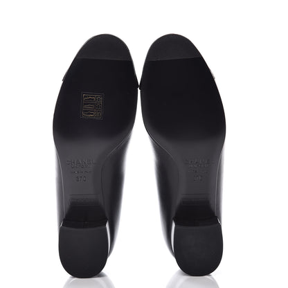 Chanel Lambskin Patent CC Cap Toe Pumps 37 Black 5 of 8